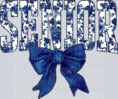 Navy Senior College Font Floral Senior Graduation Design