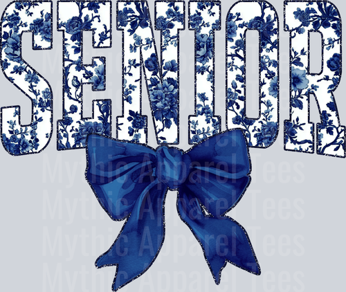 Navy Senior College Font Floral Senior Graduation Design