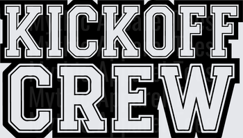 American Football Kickoff Crew Bold Collegiate Block Letters