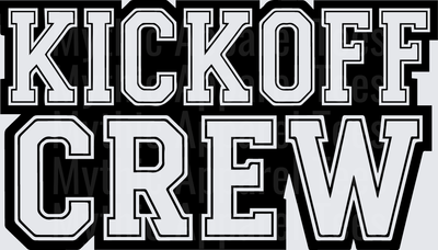 American Football Kickoff Crew Bold Collegiate Block Letters