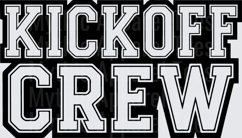 American Football Kickoff Crew Bold Collegiate Block Letters
