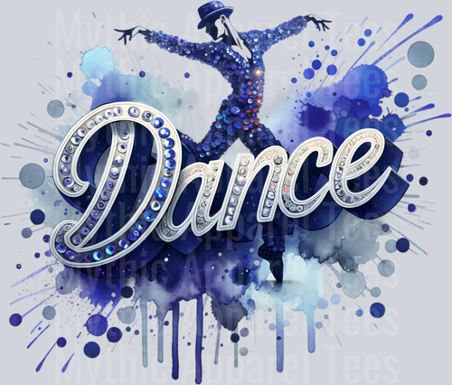 Dance with Male Dancer Navy Blue DTF Dance Male Transfers
