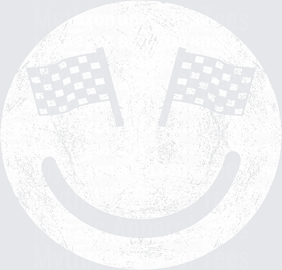 Distressed Circle Badge with Crossed Checkered Racing Flags and Curved Banner