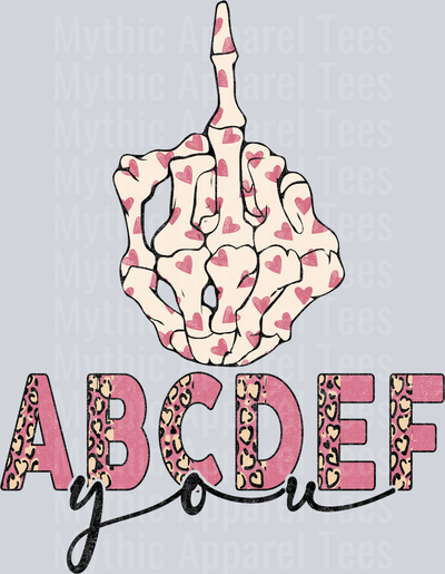 abcdef you skull hand valentines day DTF Valentines Day Transfers