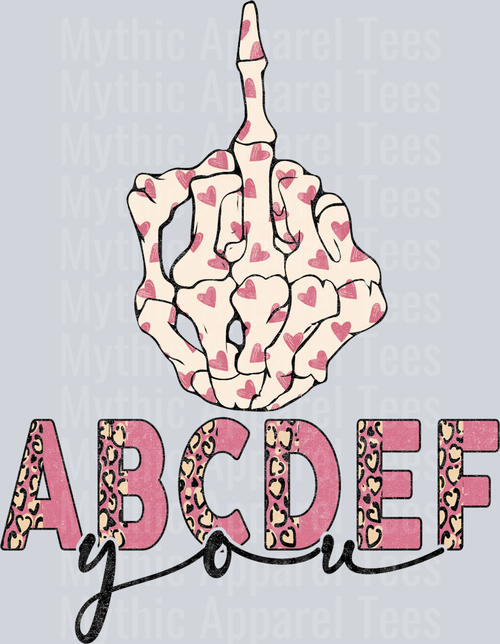 abcdef you skull hand valentines day DTF Valentines Day Transfers