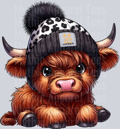 1 Leopard print Cowhartt Highland Cow DTF Carhartt Highland Cow Transfers