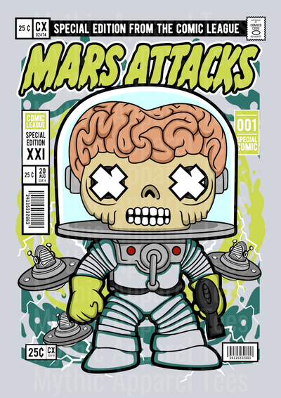 Martian Comic Book Cover STYLE DTF Pop Culture Transfers