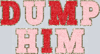 Dump Him Wavy Retro Funny Designs Valentines Day Sequin