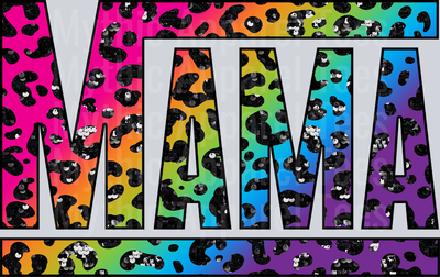 Sequin Rainbow Leopard Mama