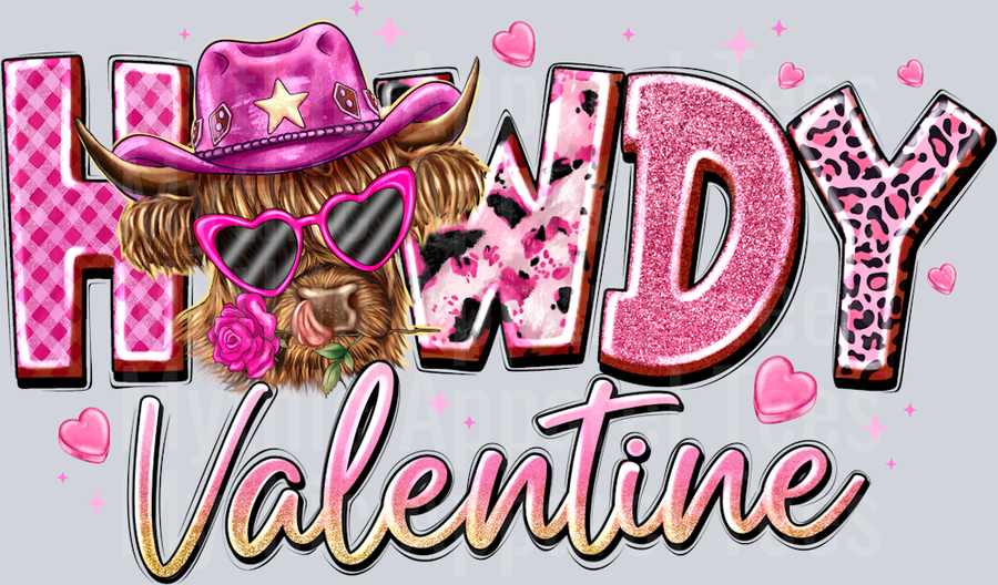 Howdy Valentine Highland Cow Valentines Day