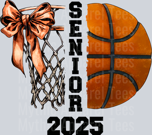 Basketball senior 2025 ball pink bow cute DTF Sports Transfers