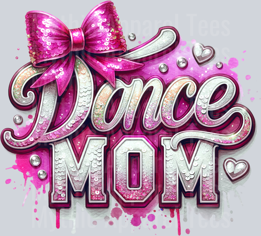 0015 Dance Mom Sequins Pink DTF Dance Mom Transfers