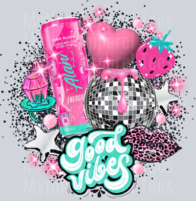 Alani Pink Slush Alani Energy Drink DTF Alani Drink Transfers