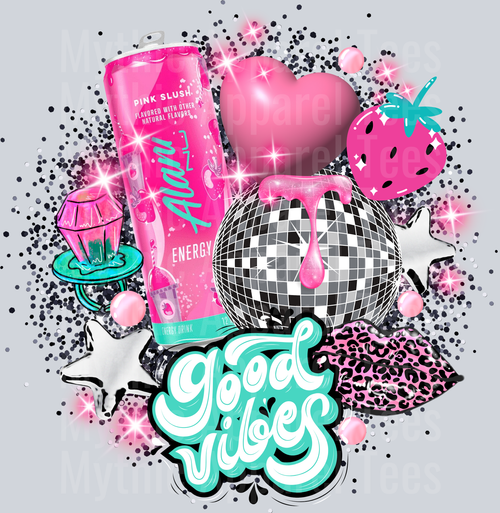 Alani Pink Slush Alani Energy Drink DTF Alani Drink Transfers