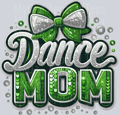 0010 Dance Mom Sequins Green DTF Dance Mom Transfers