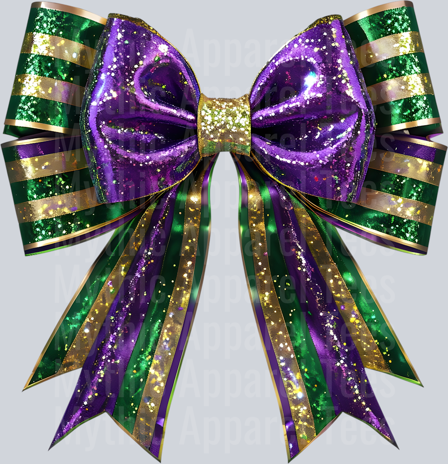 Mardi Gras Bow Plaid purple and Green