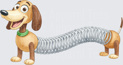 Toy Story 5 Slinky Dog Watercolor Stretched Spring Dachshund
