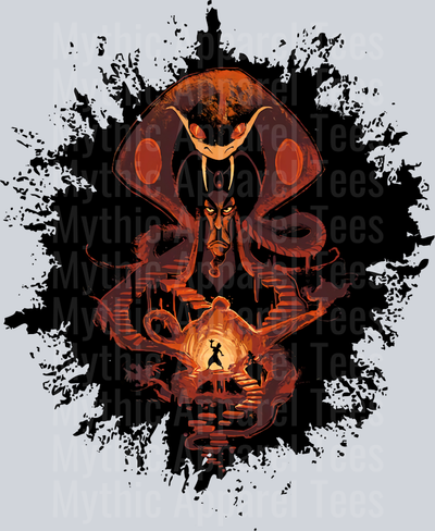 Jafar Aladdin Disney Villain Dark Silhouette Color Splash Crystal Ball Vision