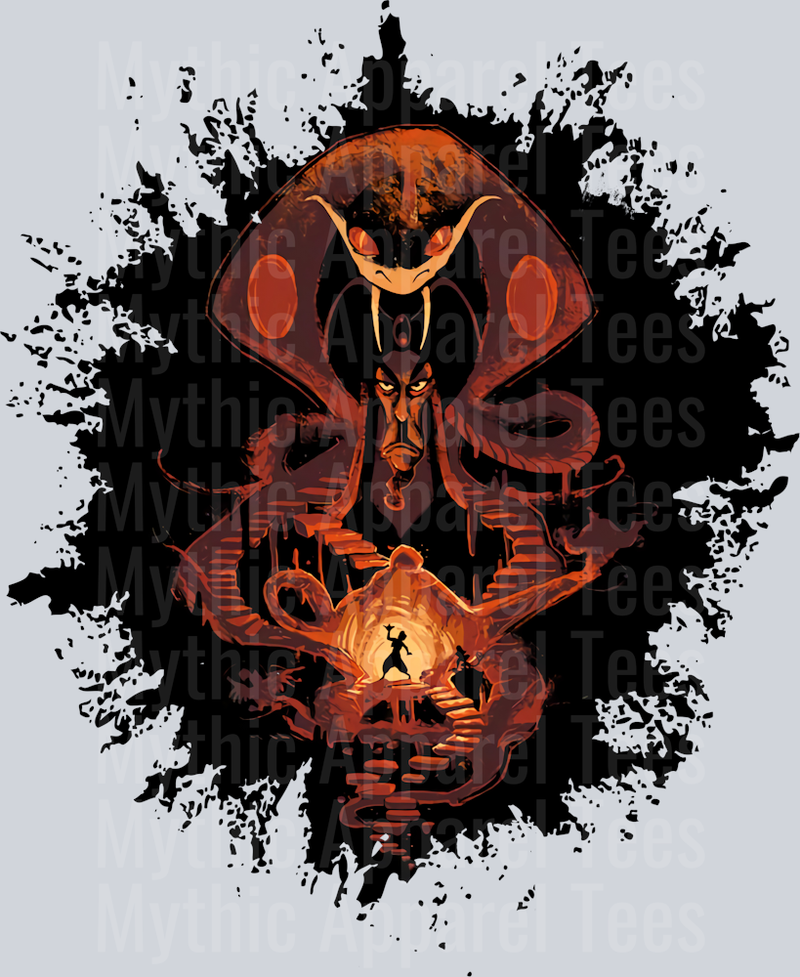 Jafar Aladdin Disney Villain Dark Silhouette Color Splash Crystal Ball Vision