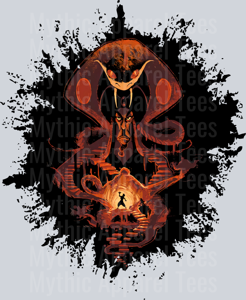 Jafar Aladdin Disney Villain Dark Silhouette Color Splash Crystal Ball Vision