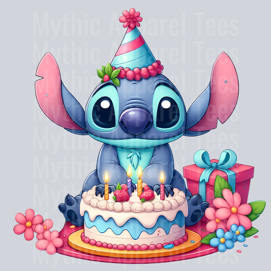 Stitch Birthday Transfer 7 DTF Stitch Birthday Transfers