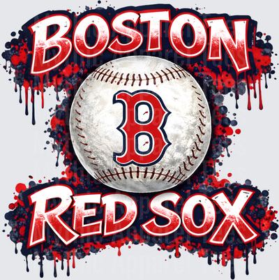 MLB Transfers Boston Red Sox Baseball with Paint Splatter Effect