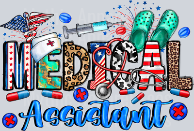 4th Of July Medical Assistant DTF Patriotic Transfers