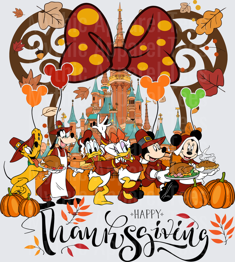 Disney Fall and Thanksgiving Mickey and Friends Happy Thanksgiving Castle Pilgrim Feast
