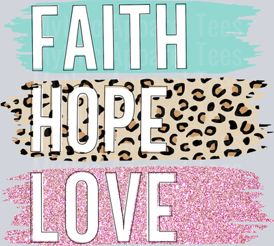 Faith hope love washi tape DTF Religious Transfers
