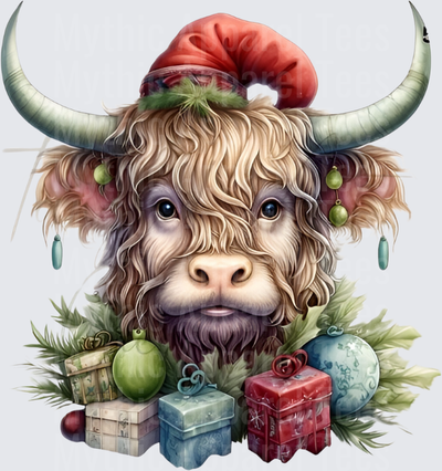 Highland Christmas Cow Santa Hat Ornaments Gifts Holiday