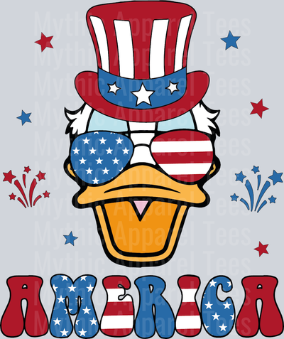 Donald Duck America Patriotic Top Hat DTF Patriotic Disney Transfers