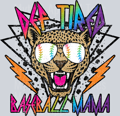 Rainbow Def Tired Baseball Mama School Spirit & Sports