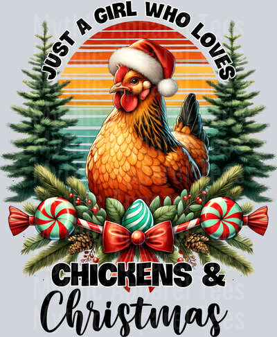 Chickens and chrismas chicken shirt DTF Chicken Transfers