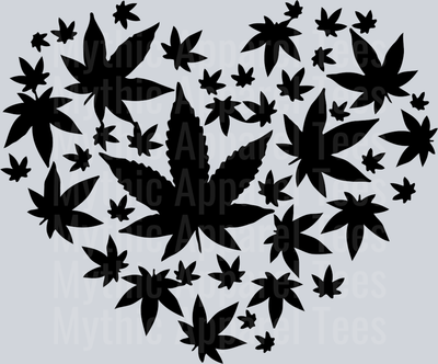 Marijuana Heart weed plant DTF Weed Transfers