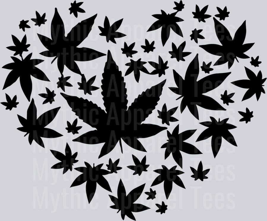 Marijuana Heart weed plant DTF Weed Transfers