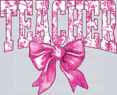 Light Pink Toile Teacher College Font Floral Teacher Design