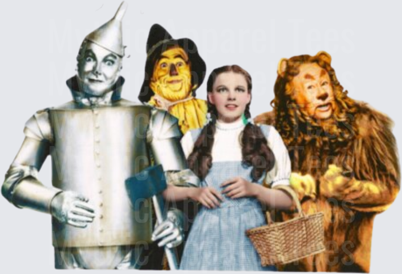 Wizard of Oz Tin Man Scarecrow Dorothy and Cowardly Lion Classic Group Portrait