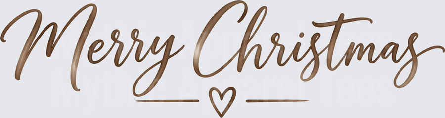 Merry Christmas Elegant Brown Script Lettering with Heart Accent