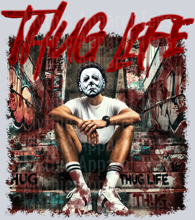 Michael Myers Bloody Steps on stairs Horror Movie DTF Thug Life Transfers