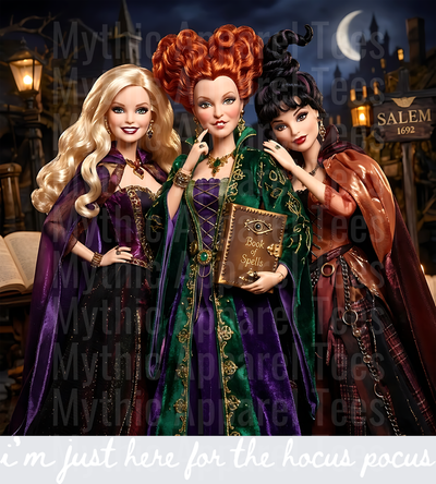 Hocus Pocus Sanderson Sisters Doll Style Salem 1692 Halloween Witch Trio with Book of Spells