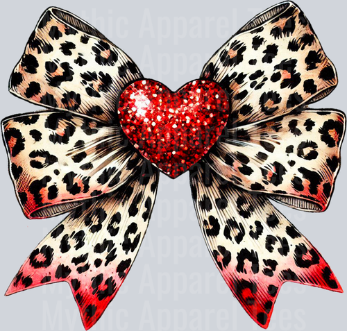 Leopard Bow with red tips Style Combo Valentines Day Design