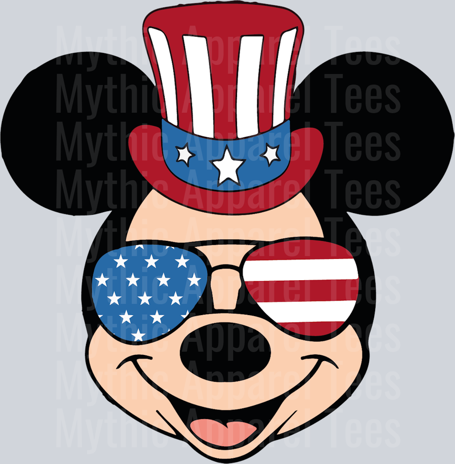 Mickey Mouse American Top hat 2 DTF Patriotic Disney Transfers