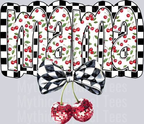 MaMa Cherries and Checkers DTF MaMa Transfers