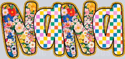 NaNa Floral Checkers DTF NaNa Transfers