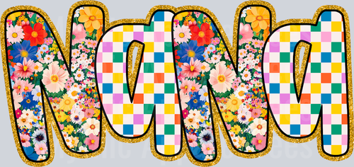 NaNa Floral Checkers DTF NaNa Transfers