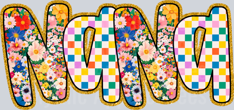 NaNa Floral Checkers DTF NaNa Transfers