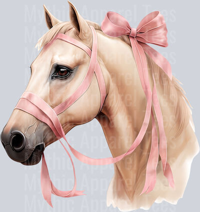 Horse and pink bow Cowgirl Western Southern Girl Pink