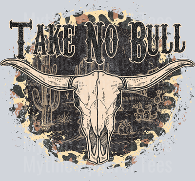 Take No bull Leopard Print Bull Horn Western Cowgirl