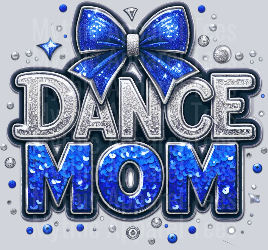 009 Dance Mom Sequins Blue DTF Dance Mom Transfers