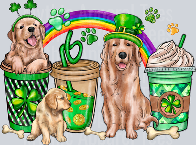 St Patrick's Day Golden Retriever Coffee